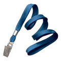 3/8" Blank Flat Braided Polyester Lanyards with Bulldog Clip